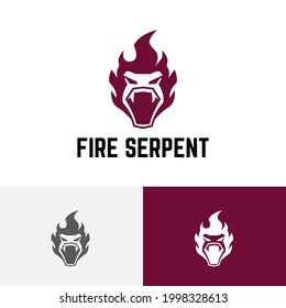 Fire Flame Snake Serpent Head Wild Animal Logo