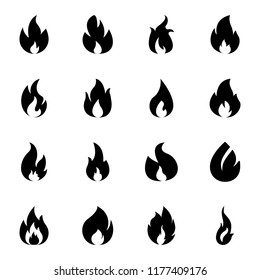 
Fire Flame solid icons
