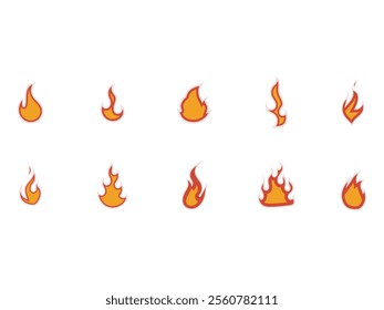 Fire Flame Sticker Element Set