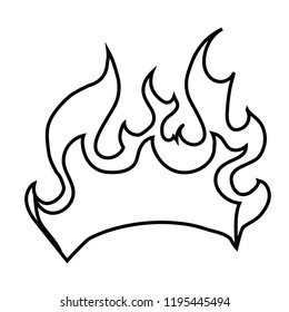 icono de pegatina de llama de fuego