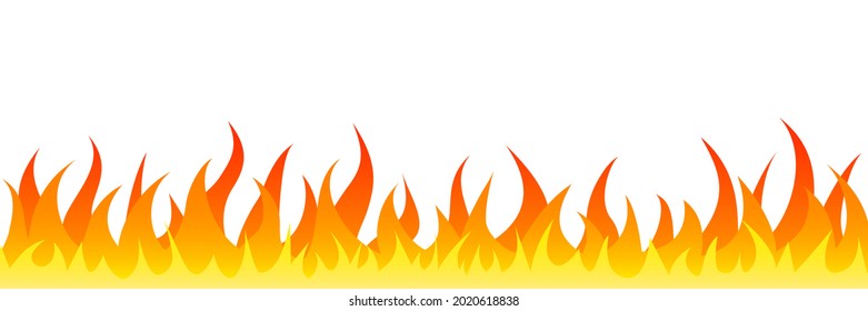 Fire flame symbol. Flat gradient fire illustration. Burn hot inferno concept. Vector isolated on white background.