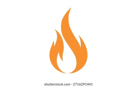 Icono plano mínimo del símbolo de la llama de fuego