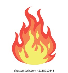 Fire flame symbol sign isolated on white background. Vector fire design  emoji.