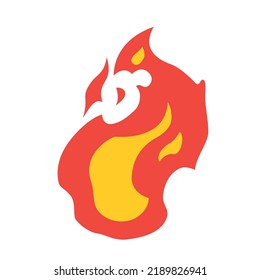 Fire flame symbol sign isolated on white background. Vector fire design  emoji.