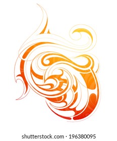 Fire flame tattoo as graphic design element
