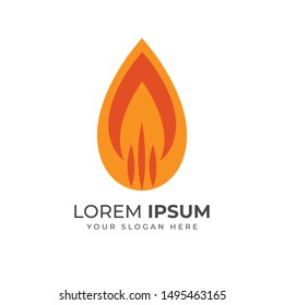 Fire Flame Torch Logo Vector Illustration Icon on White Background