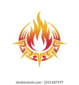 Fire flame vector, abstract fire vector, tribal fire tattoo design and logo design icon