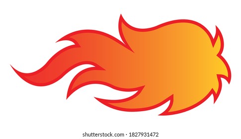 Fire flame vector art illustration isolated on white background. Ideal for logo design, stickers, decals and any kind of decoration.