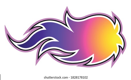 Fire flame vector art illustration isolated on white background. Ideal for logo design, stickers, decals and any kind of decoration.