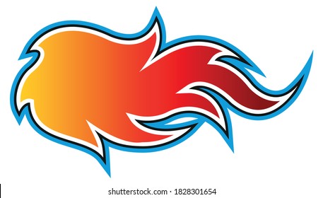 Fire flame vector art illustration isolated on white background. Ideal for logo design, stickers, decals and any kind of decoration.