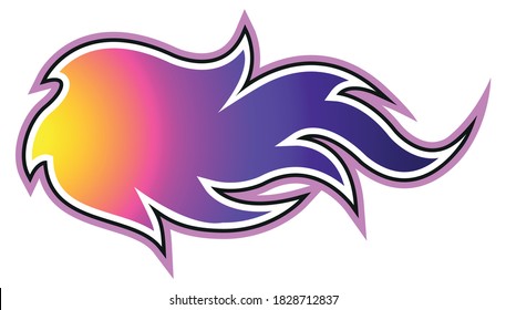 Fire flame vector art illustration isolated on white background. Ideal for logo design, stickers, decals and any kind of decoration.
