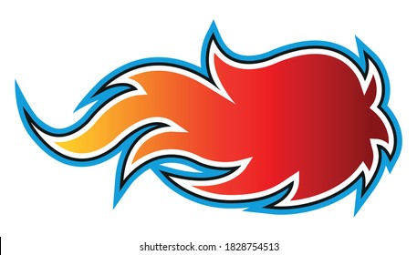 Fire flame vector art illustration isolated on white background. Ideal for logo design, stickers, decals and any kind of decoration.