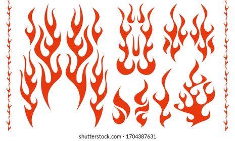 Fire, Flame Vector Art Set