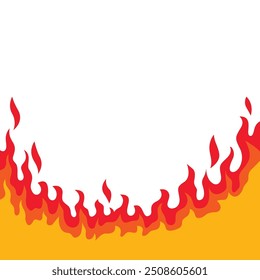 Ilustración de arte de dibujos animados de Vector de llama de fuego sobre fondo aislado. Ilustración de tema de fuego en aislado. Ilustración de tema de Vector de llama sobre fondo aislado.