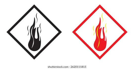 Fire flame vector design icons