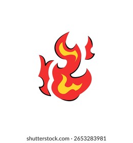 Fire flame vector design symbol. Flame design on white background