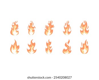 Fire Flame Vector Element Set