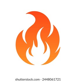 Fire flame vector hot icon. Fire abstract bonfire flammable background flame icon