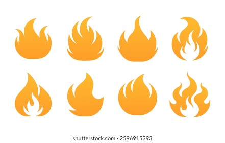 Fire flame vector hot icon. Fire abstract bonfire flammable background flame icon