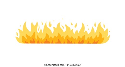 Fire flame vector icon in cartoon style.