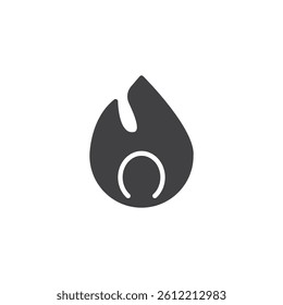 Fire flame vector icon. filled flat sign for mobile concept and web design. Trend, fire glyph icon. Viral content symbol, logo illustration. Vector graphics