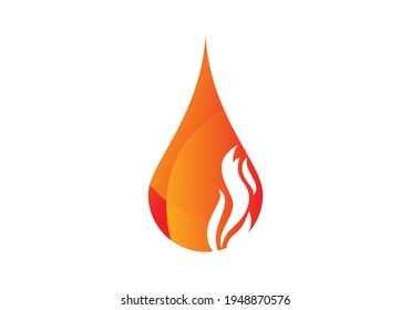 Plantilla de diseño de ilustración de icono de vector de llama de fuego