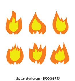 Fire, flame vector icon set