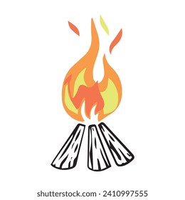 fire flame vector icon. Fire silhouette illustration. 