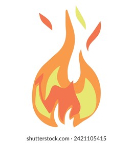 Feuerflamme, Vektorsymbol. Feuersilhouette-Illustration. 