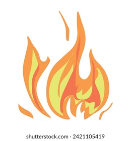 Fire flame vector icon. Fire silhouette illustration. 
