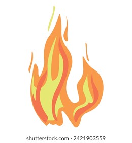 Fire flame vector icon. Fire silhouette illustration. 