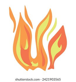 Feuerflamme, Vektorsymbol. Feuersilhouette-Illustration. 