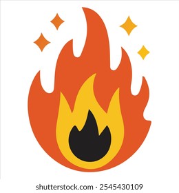 Fire, flame vector Icon Style Fire sign Vector Illustration.