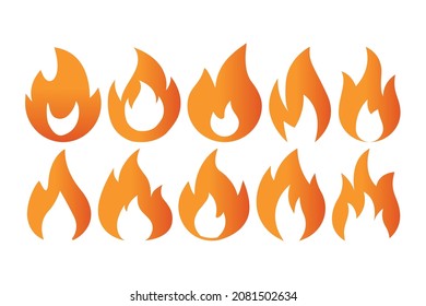 Fire Flame Vector Icon Symbol Template. Fire Vector Icon. Vector Isolated Fire