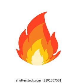 Fire flame vector icons in cartoon style