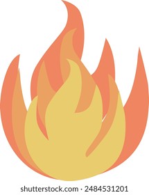 Fire flame vector illustration. Bonfire icon