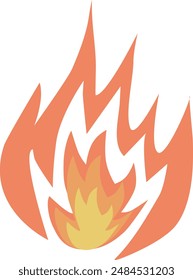 Fire flame vector illustration. Bonfire icon