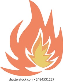 Fire flame vector illustration. Bonfire icon