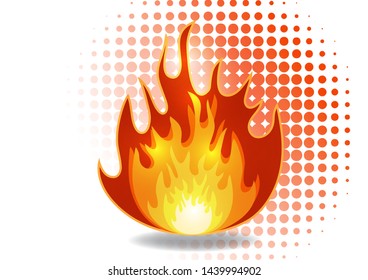 Fire flame vector illustration design template. Cartoon style. Vector illustration for your design.