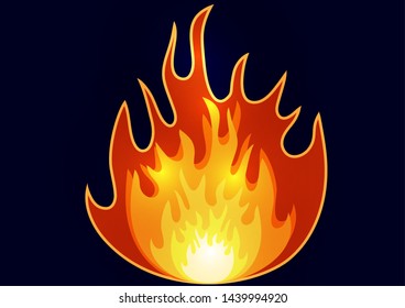 Fire flame vector illustration design template. Cartoon style. Vector illustration for your design.