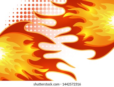 Fire flame vector illustration design template. Cartoon style. Vector illustration for your design.