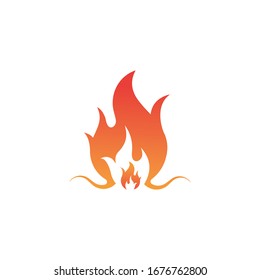 Plantilla de diseño de ilustración vectorial de llama de fuego