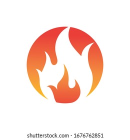 Plantilla de diseño de ilustración vectorial de llama de fuego