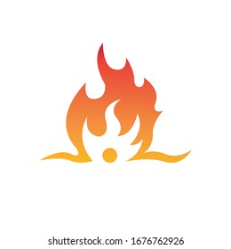 Plantilla de diseño de ilustración vectorial de llama de fuego