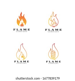 Plantilla de diseño de ilustración vectorial de llama de fuego