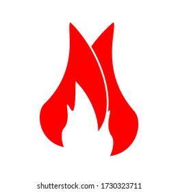 Plantilla de diseño de ilustración de vector de llama de fuego. color del icono de fuego editable. sobre fondo blanco
