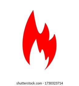 Plantilla de diseño de ilustración de vector de llama de fuego. color del icono de fuego editable. sobre fondo blanco