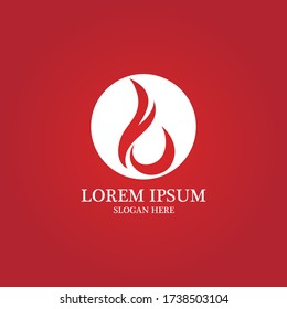 Plantilla de diseño de ilustración de vector de llama de fuego
