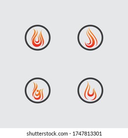 Plantilla de diseño de ilustración de vector de llama de fuego