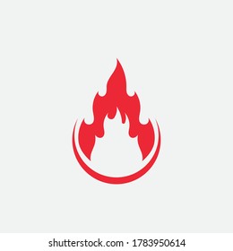 Plantilla de diseño de ilustración de vector de llama de fuego